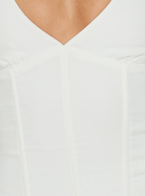 Sherah Halter Neck Corset Top White