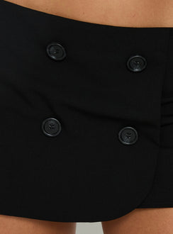 Juliettah Double Breasted Mini Skort Black