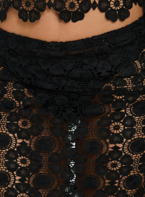 Trophy Sheer Midi Skirt Black