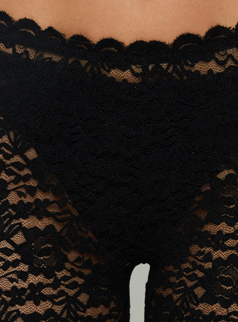 Torrin Lace Capri Pants Black