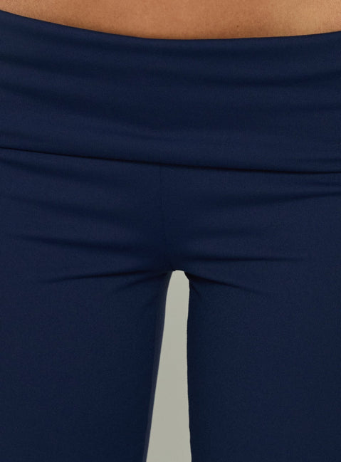 Daily Define Foldover Waist Pants Navy
