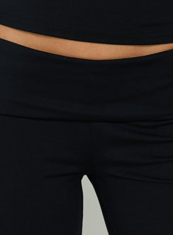 Daily Define Foldover Waist Pants Black