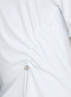 Agnessa Ruched Detail Mini Dress White