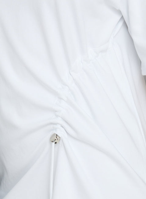 Agnessa Ruched Detail Mini Dress White