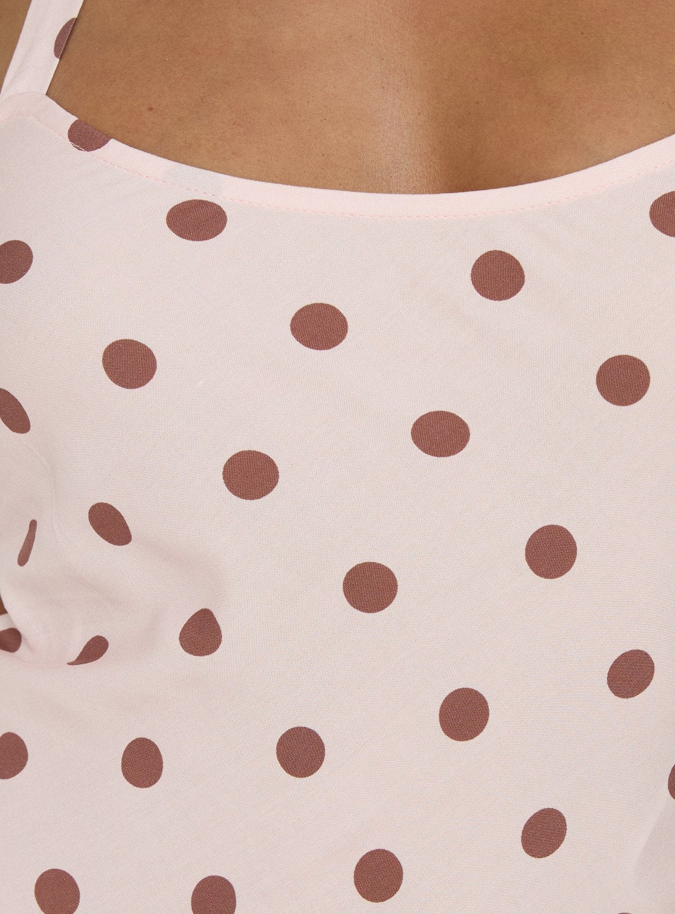 Picante Bias Cross Back Maxi Dress Pink Polka