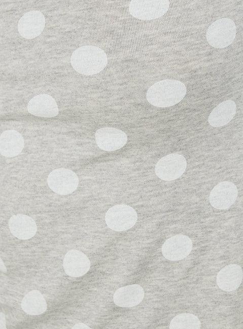 Fabella 3/4 Sleeve Raglan Top Grey Polka / Blue