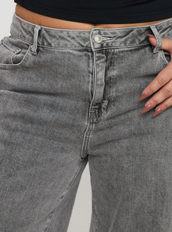 product Princess Polly Wolfie High Rise Wide Leg Slouchy Jeans Steel Curve High Waisted 