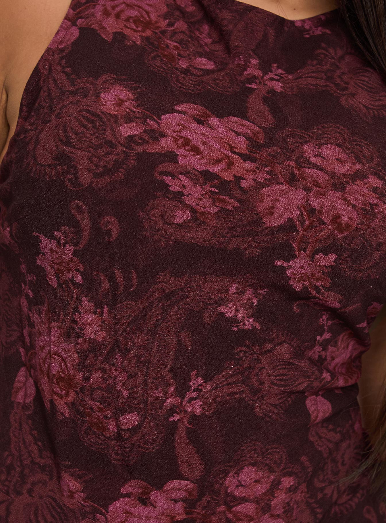 Vivre Mini Dress Burgundy Paisley Curve