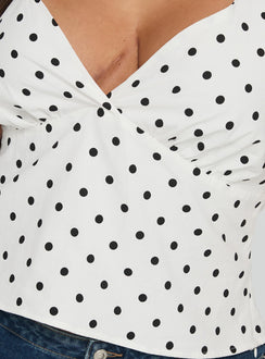 Alter Of Love Halter Top White / Polka Dot Curve