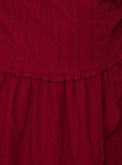 product Princess Polly Cosie Mini Dress Red Curve Crew Neck 