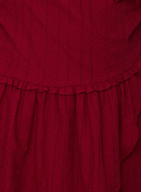 product Princess Polly Cosie Mini Dress Red Curve Crew Neck 