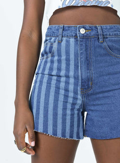 Hollie Striped Denim Shorts