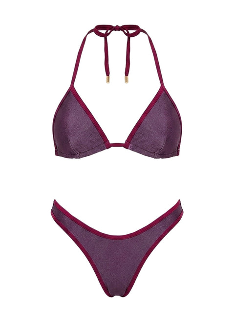 Kennedie Shine High Cut Bikini Bottoms Deep Purple