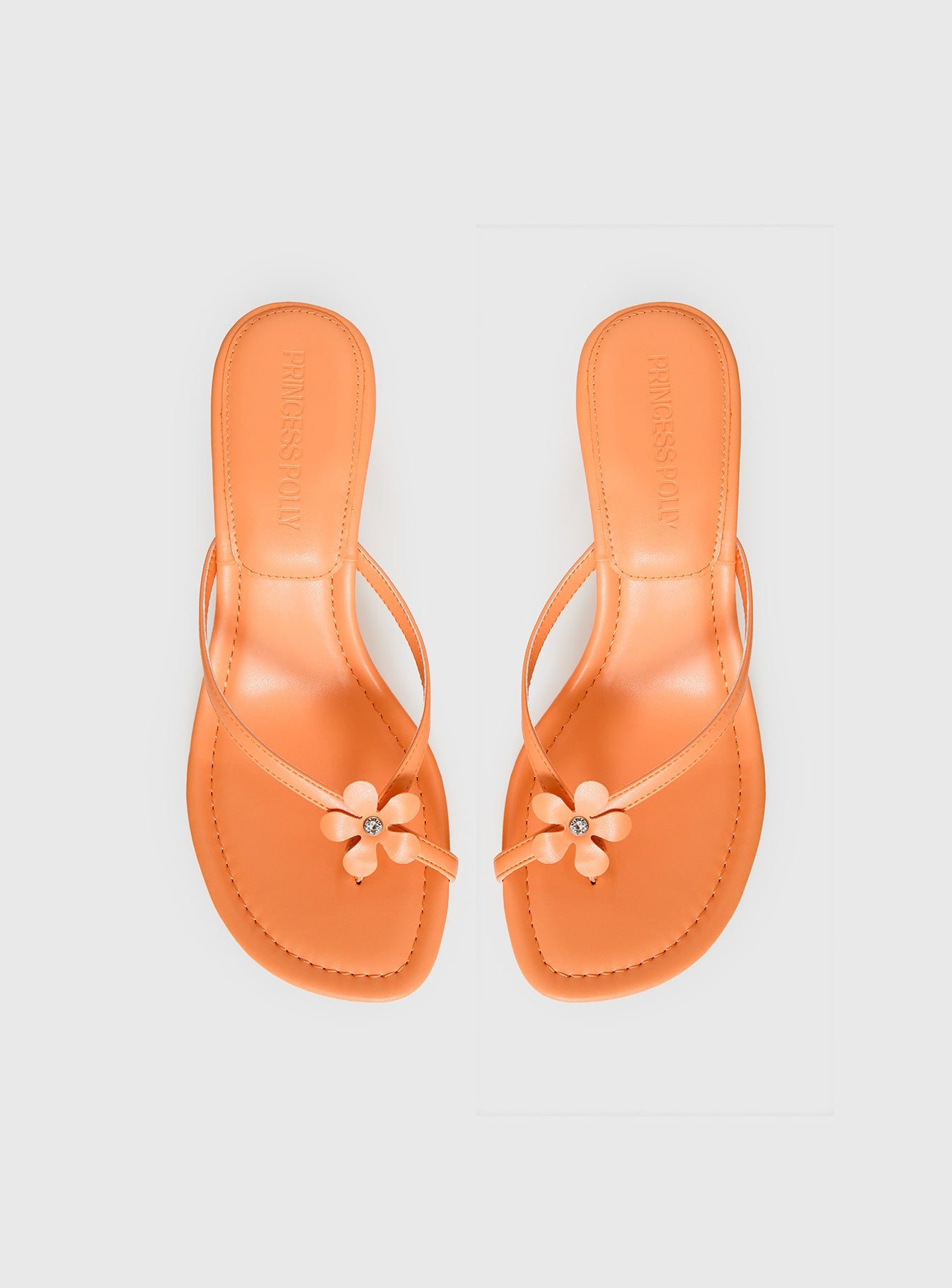 Electrified Floral Thong Heels Orange Sorbet