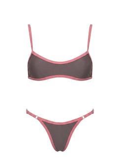 After Sun Contrast Bikini Bottoms Taupe