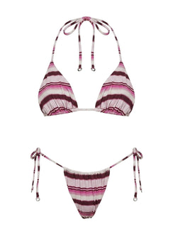 Jenner Triangle Bikini Top Pink Stripe