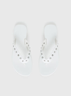 Lyana Eyelet Detail Sandals White