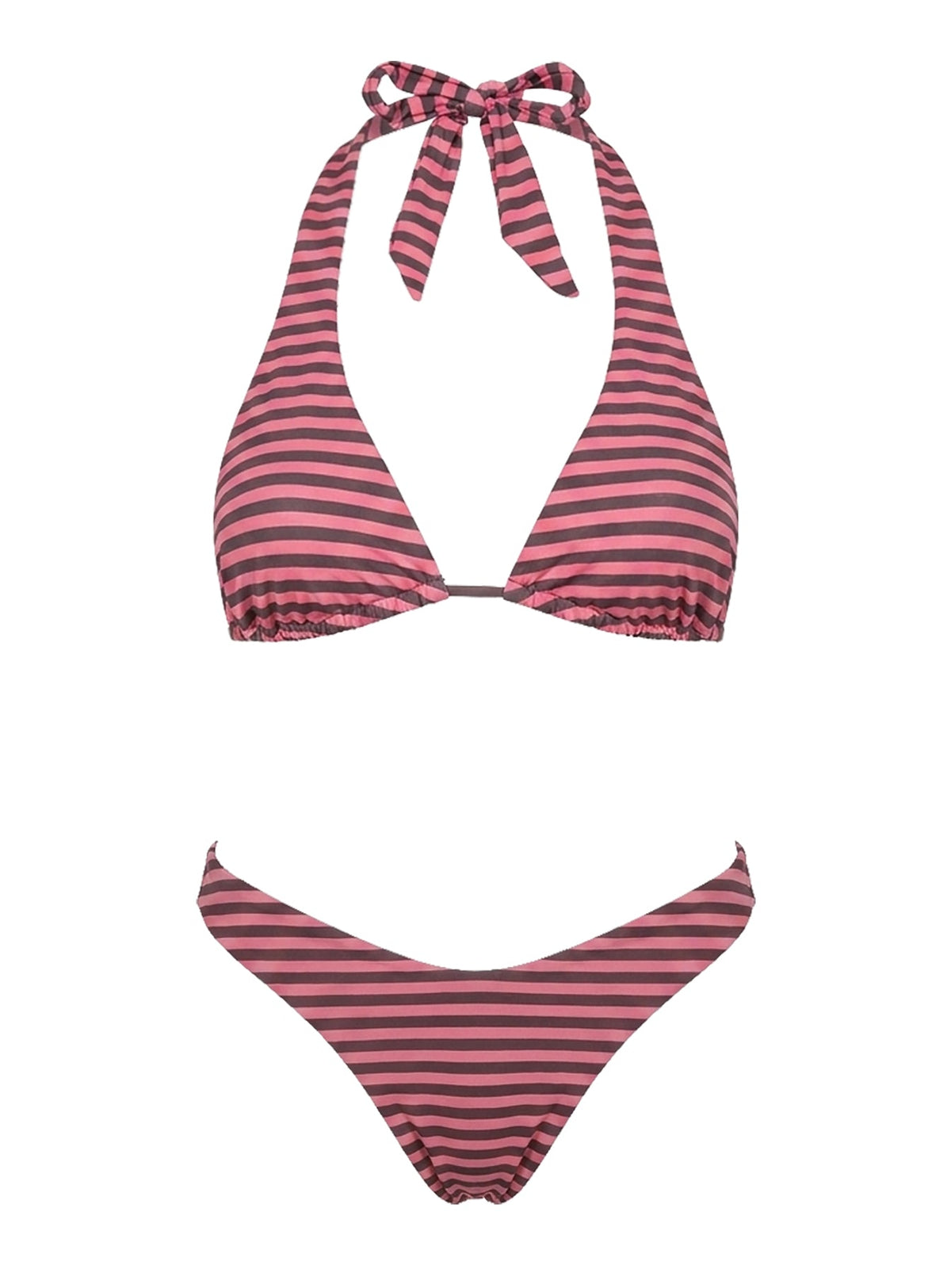 Calbira Cheeky Bikini Bottoms Pink / Taupe Stripe
