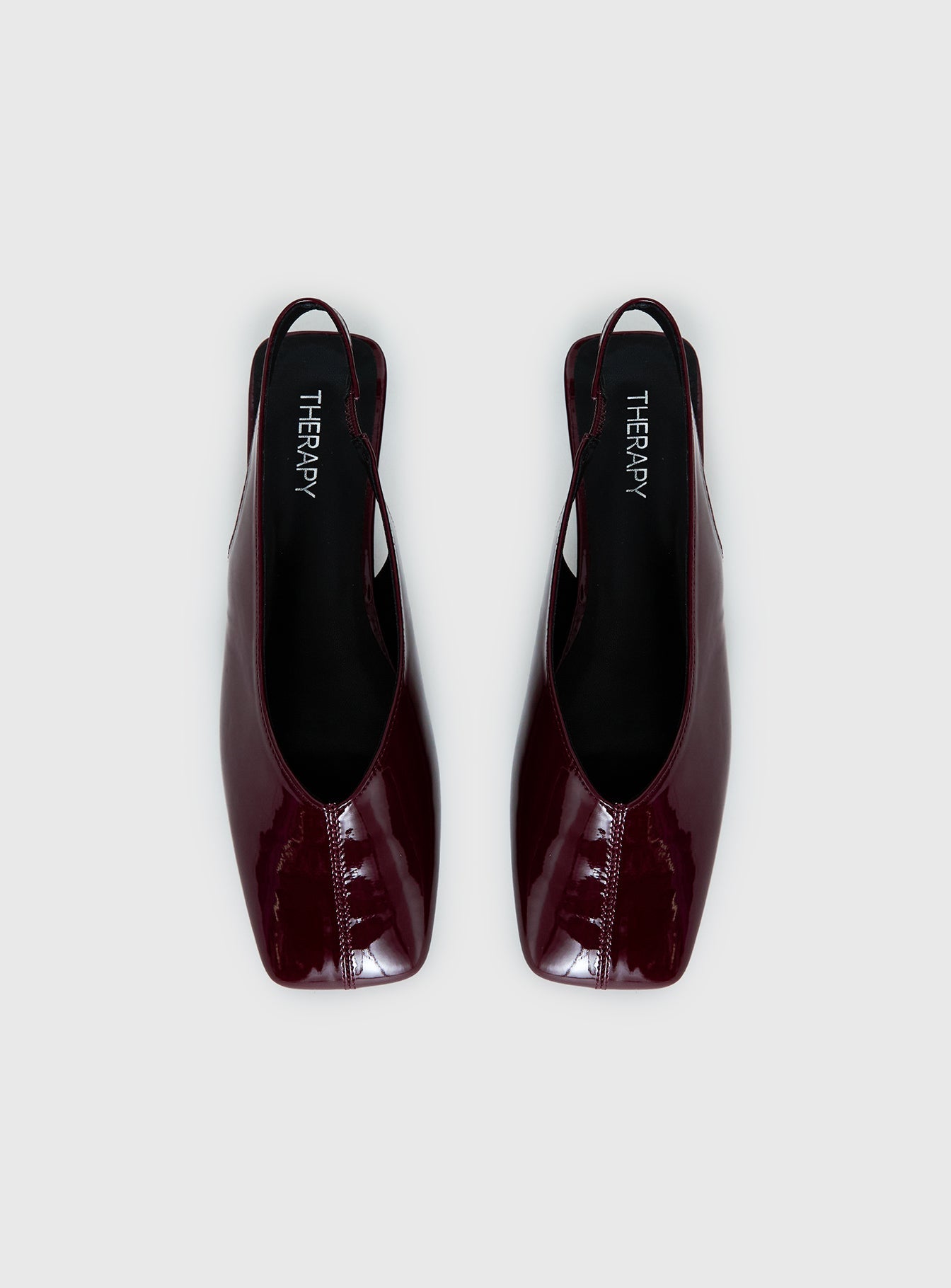 Therapy Graze Patent Square Toe Flats Red