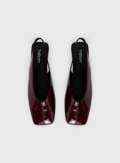 Therapy Graze Patent Square Toe Flats Red