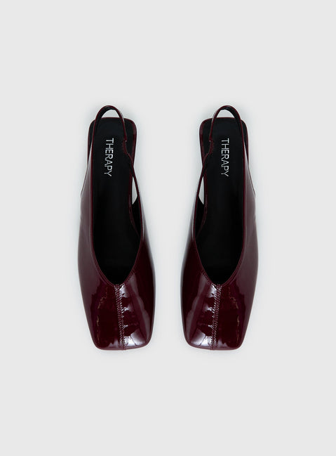 Therapy Graze Patent Square Toe Flats Red