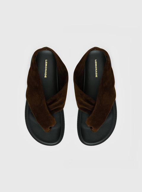 Soryn Wrap Slides Chocolate