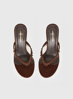 Ameliah Tassel Heels Brown