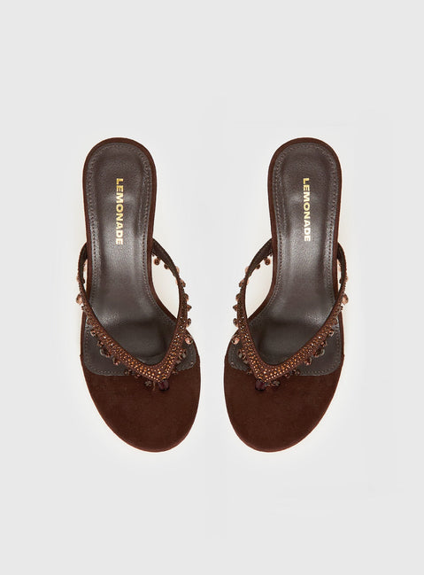 Ameliah Tassel Heels Brown
