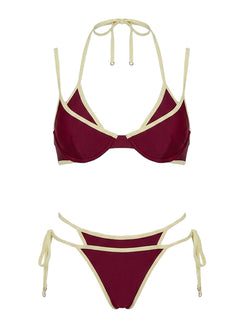 Talaika Layered Bikini Bottoms Plum / Yellow