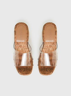 Pale Moonlight Platform Heels Cork / Clear