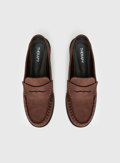 Therapy Atticus Faux Suede Slip On Loafer Brown