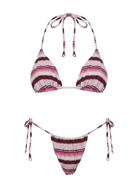 Jenner Tie Side Bikini Bottoms Pink Stripe
