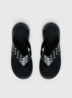 Fienna Platform Thong Sandals Black