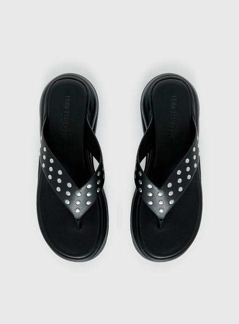 Fienna Platform Thong Sandals Black