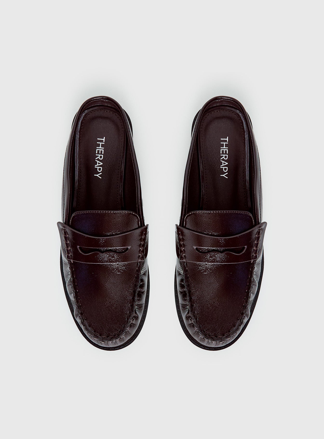 Therapy Atticus Faux Leather Slip On Loafers Cherry