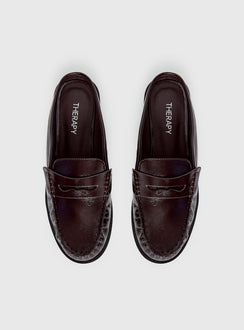 Therapy Atticus Faux Leather Slip On Loafers Cherry