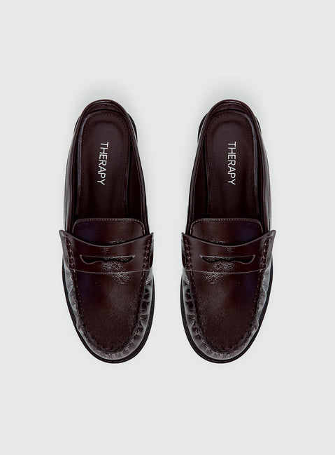 Therapy Atticus Faux Leather Slip On Loafers Cherry