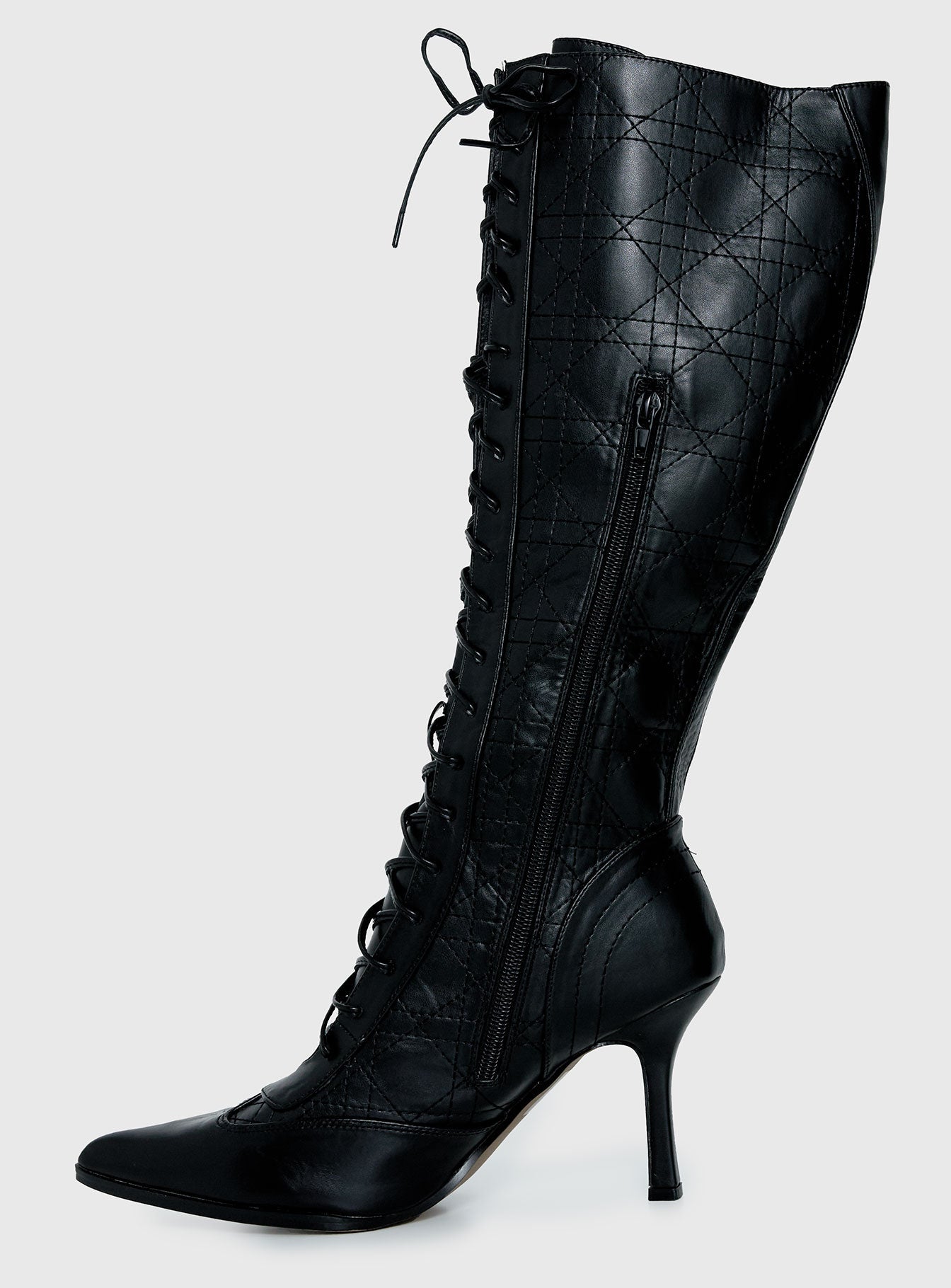 Creator Knee High Lace-Up Boots Black