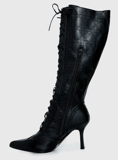 Creator Knee High Lace-Up Boots Black