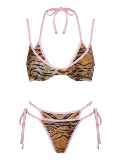 Talaika Layered Bikini Bottoms Tiger / Pink
