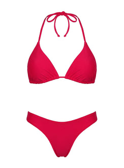 Jenner Triangle Bikini Top Red