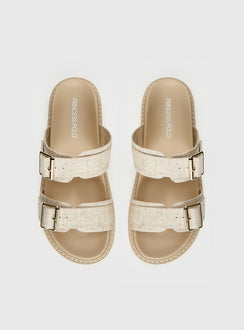 Roxxie Sandals Beige Linen