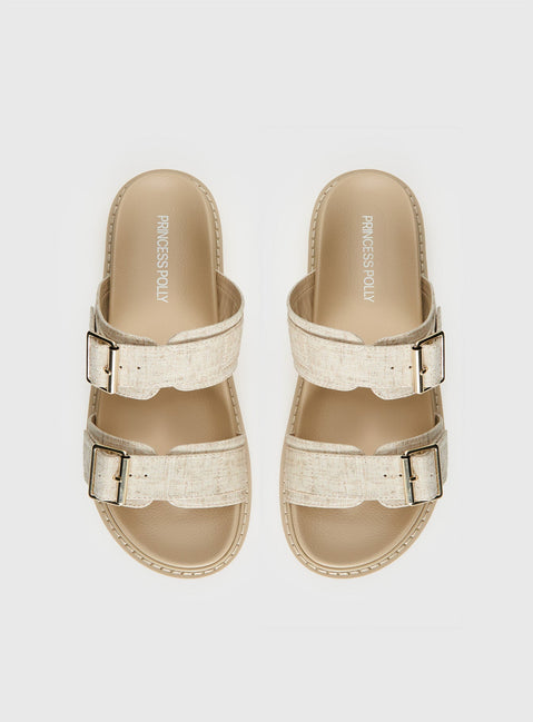 Roxxie Sandals Beige Linen