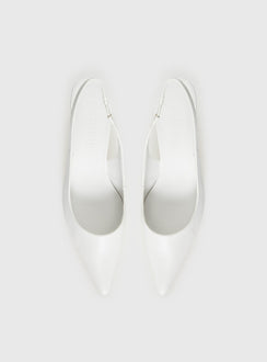 Denalia Pointed Toe Heels White Matte