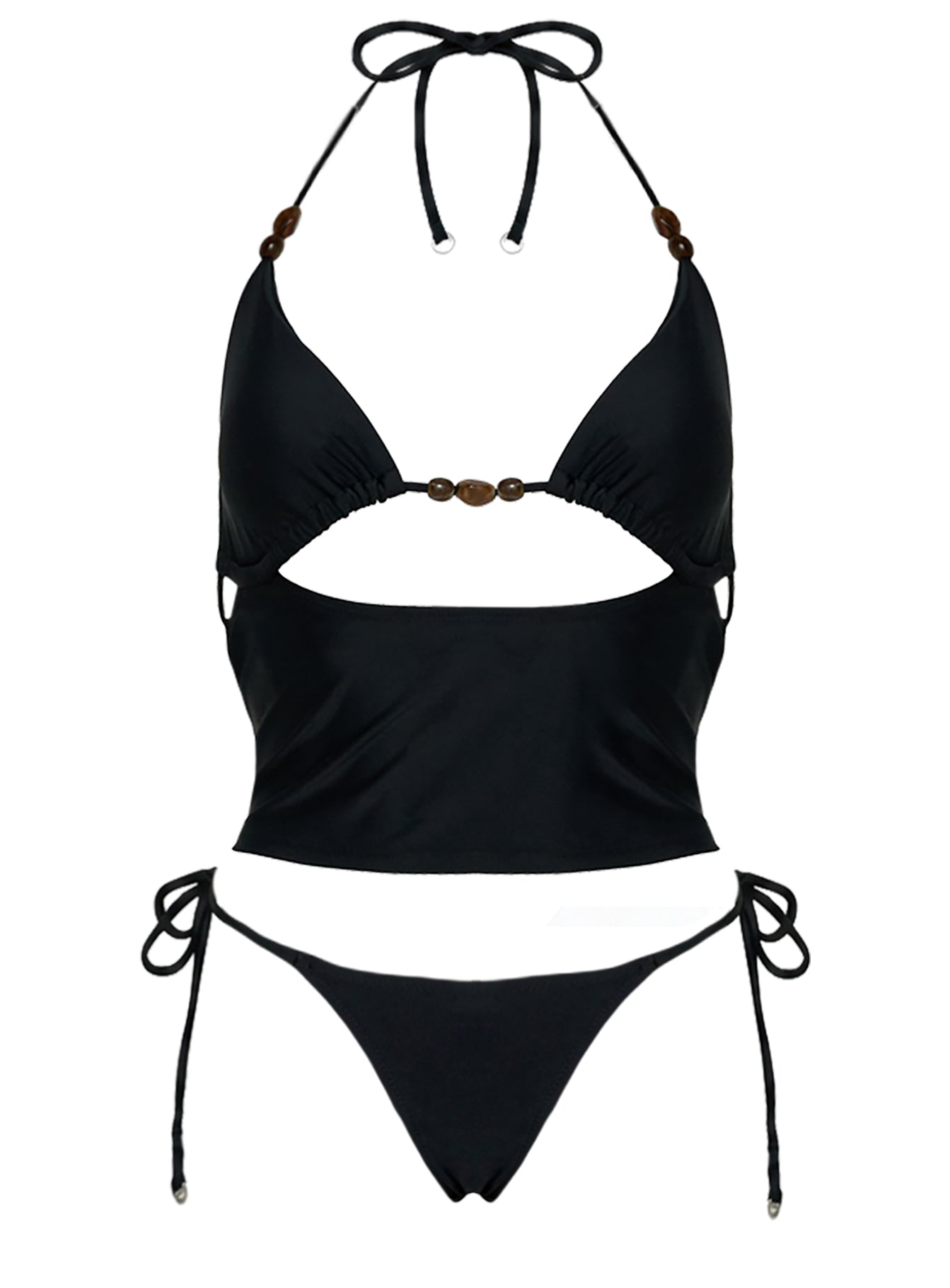 Deep it Halter Tankini Black