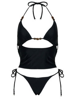Deep it Halter Tankini Black