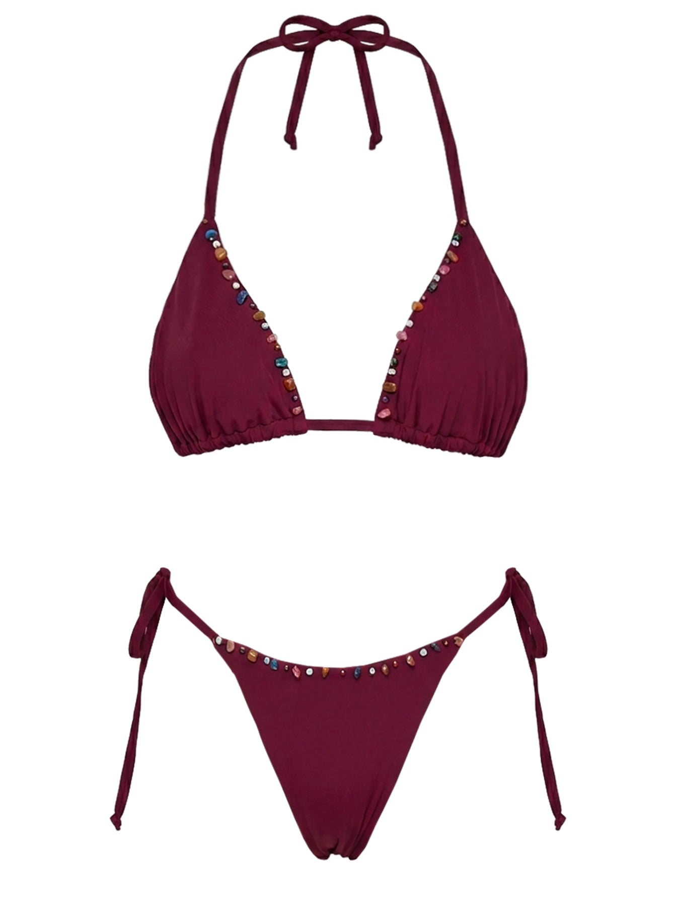 Travelling Tie Side Bikini Bottoms Burgundy