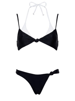 Melesa Knotted Cheeky Bikini Bottom Black