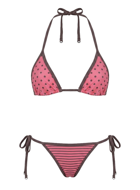 Idola Bikini Bottoms Pink / Taupe Polka