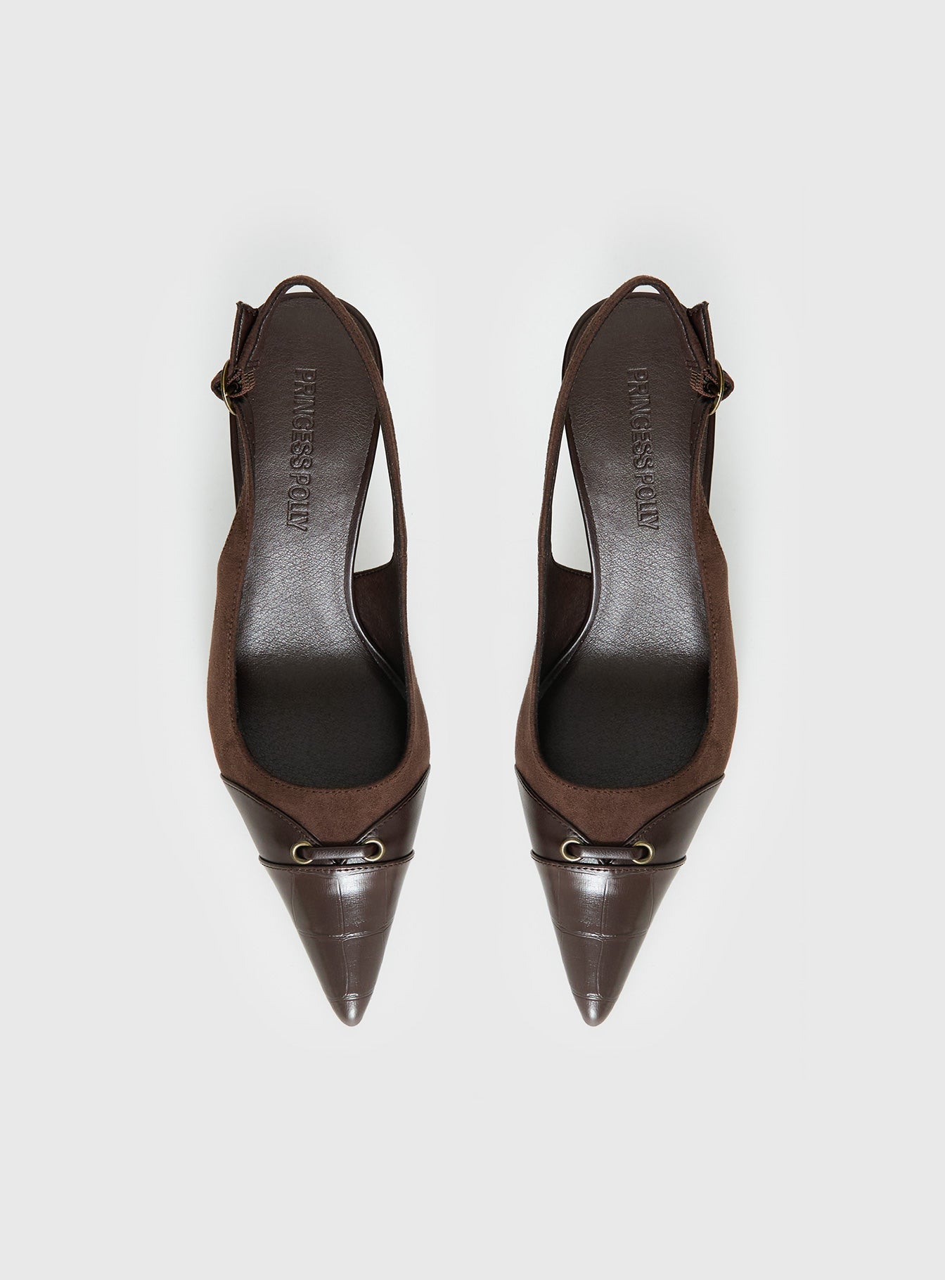 Tiptoe Slingback Heels Brown